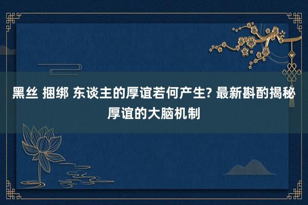 黑丝 捆绑 东谈主的厚谊若何产生? 最新斟酌揭秘厚谊的大脑机制