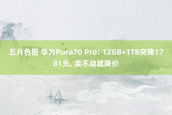 五月色图 华为Pura70 Pro: 12GB+1TB突降1781元， 卖不动就降价